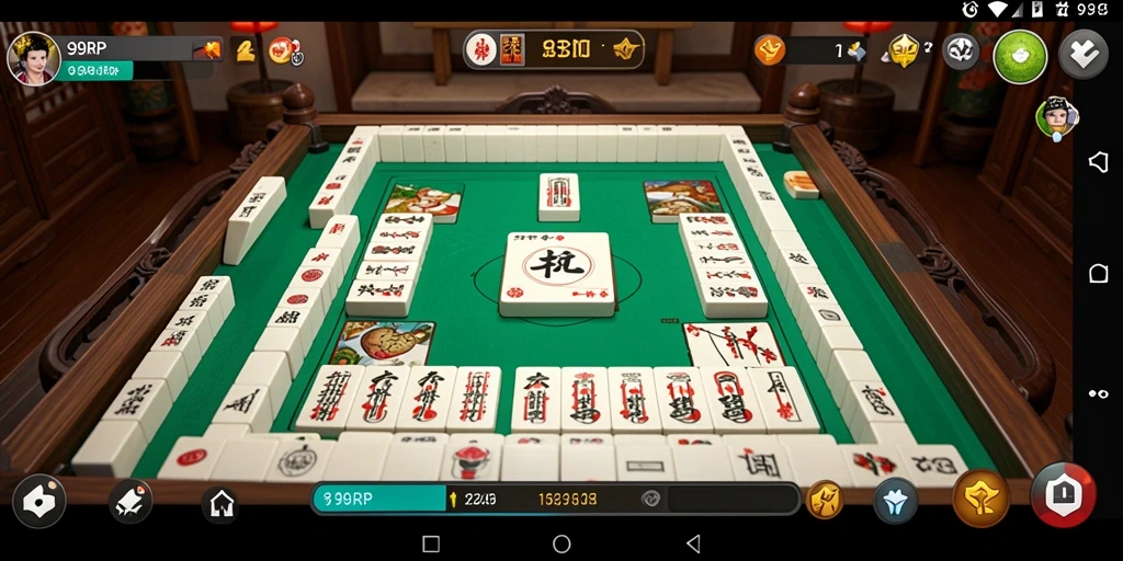 Tampilan gameplay 99RP yang seru dalam permainan Mahjong.