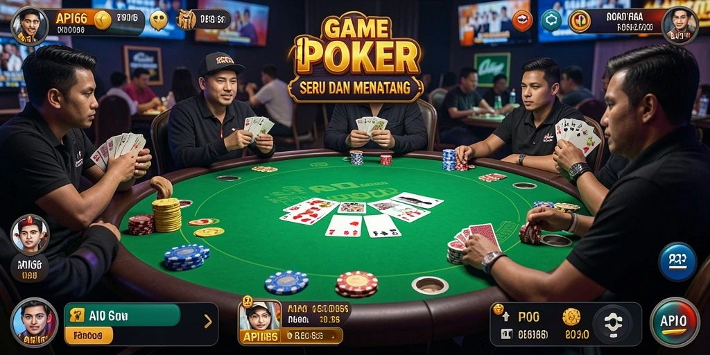 Tampilan menarik dari gameplay Poker di API66.