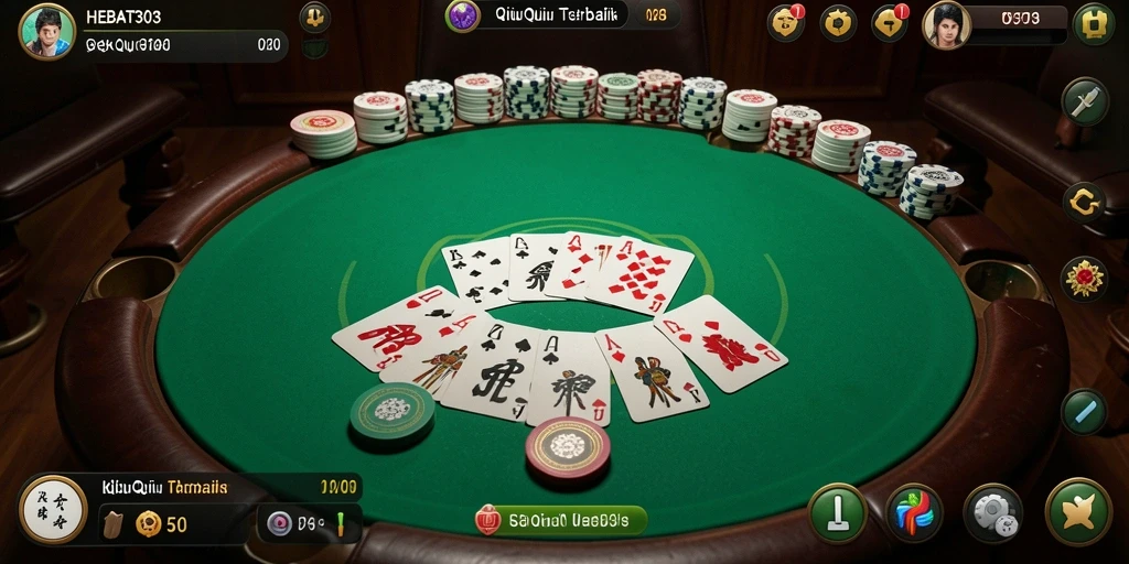 Tampilan gameplay seru dari HEBAT303 dengan kartu QiuQiu.