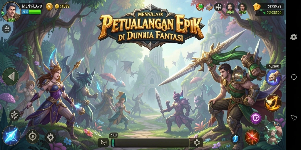 Tampilan mendebarkan dari petualangan RPG dalam MENYALA78.