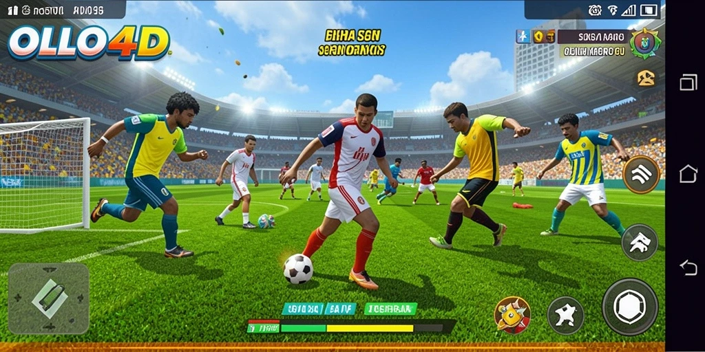 Tangkapan layar dari gameplay <strong>OLLO4D</strong> menunjukkan aksi olahraga yang mendebarkan.