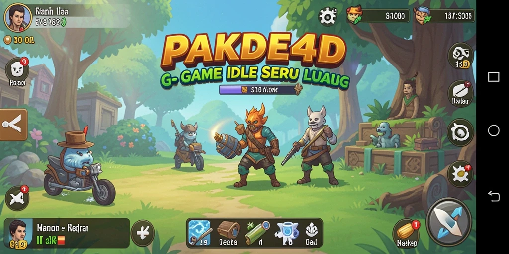 Tampilan gameplay menarik dalam PAKDE4D dengan elemen Idle.