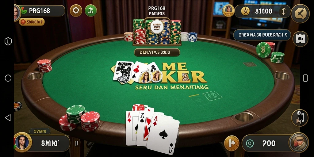 Screenshot gameplay PRG168 menampilkan aksi seru di meja Poker.