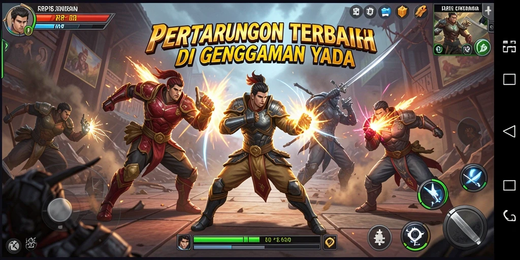 Gameplay RP8 dengan pertarungan seru dan karakter beragam.