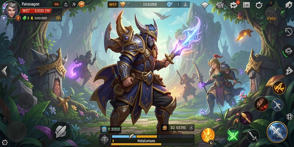 Menampilkan aksi seru dalam gameplay RPG W67.