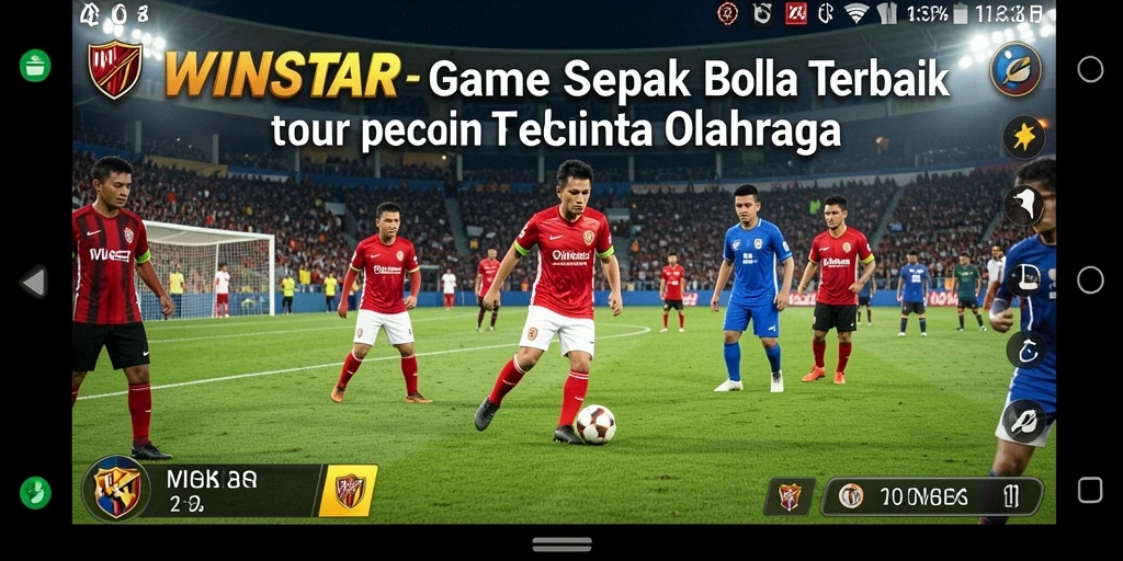 Tampilan gameplay WINSTAR dengan aksi sepak bola yang mendebarkan.