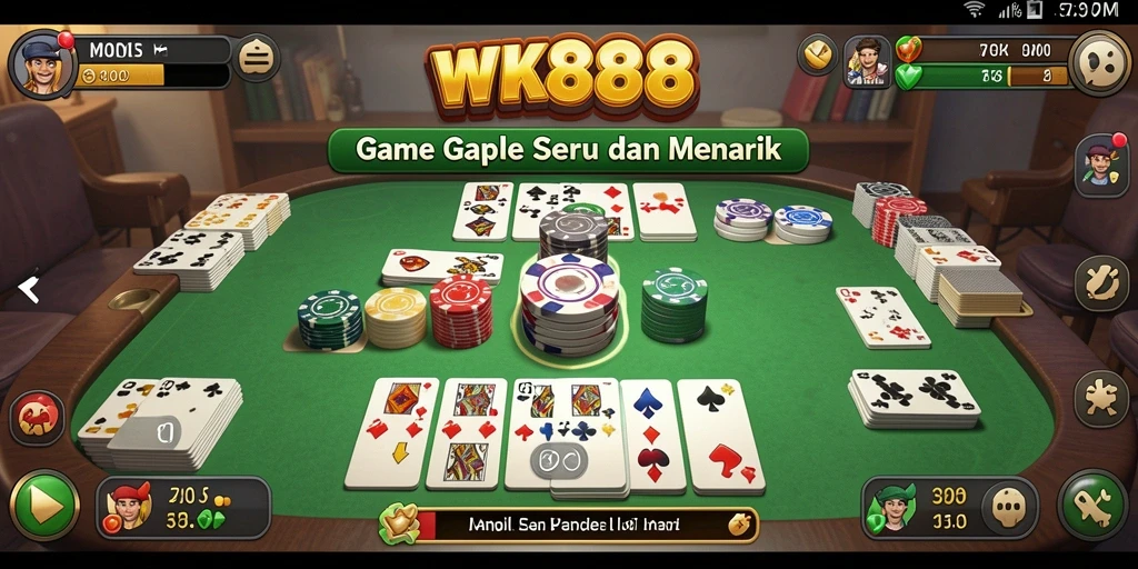 Screenshot utama gameplay <strong>WK888</strong> menampilkan aksi seru Gaple.